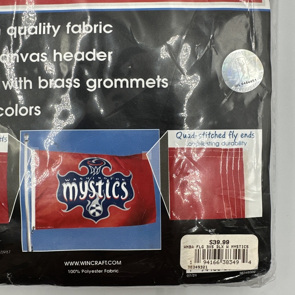 Washington Mystics WNBA Deluxe 3' x 5' Flag - WinCraft **NEW** - Picture 4 of 8